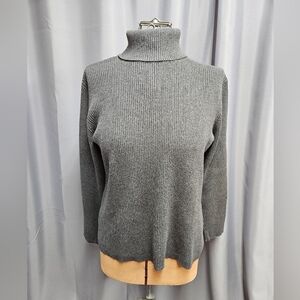 Style & Co. Grey 100% Cotton Knit Longsleeve Turtleneck Sweater (XL)